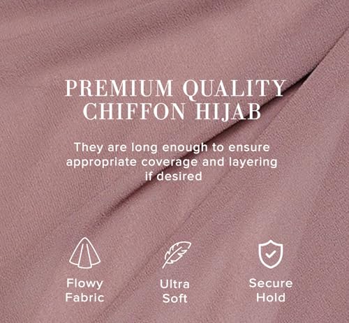 Premium Chiffon Hijab Scarf for Women Lightweight Non Slip Fashion Scarves - color: Earth Grey, size: 1 Pack