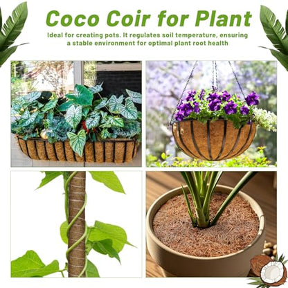 Remiawy Coco Liner Fiber Roll, 16 x 80 Inch Natural Coconut Coir Liner Sheet Coco Mat for Planter Flower Basket, Garden Decoration, Reptile Carpet, Animal Pet Pad, Window Box, DIY Moss Pole, Tortoise - size: 16x80 Inch
