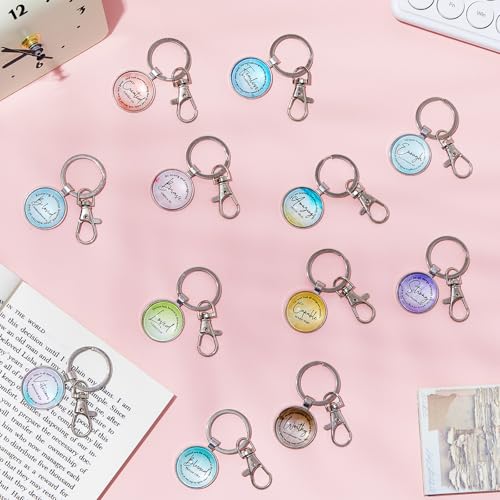 Equsion 24 Pcs Christian Keychain Gift Bulk Mini Bible Keychains with Verse Religious Keychain Gifts for Church Bible Study Group (Classic) - color: Classic