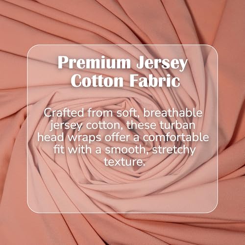 Premium Jersey Hijab Scarves -Turban Head Wraps for Women, Fashion Headbands Long Plain Muslim Shawls - color: Light Orange