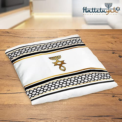 HalleluYAH Messianic Tallit Prayer Shawl 72"x 22" with Bag For Men & Women - color: Royal Black