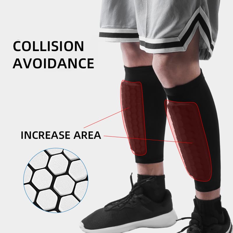 2 Pack Soccer Shin Guards Soccer Kids Adult, Soft Anti-Collision Soccer Shin Pad with EVA Honeycomb Pads, Shin Defender Shin Guard Sleeves - color: Green, size: X-Small