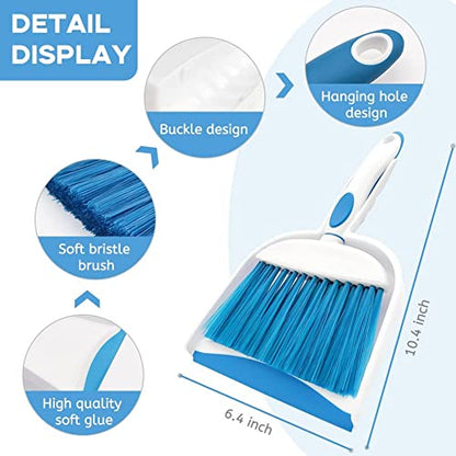 Small Broom and Dustpan Set, Small Dustpan and Brush Set, Mini Dust pan and Brush, Hand Broom and dust pan, Mini dustpans are Ideal for Cleaning Little Areas Like desks, Kitchens, pet Rooms. (3 Set) - size: 3pcs