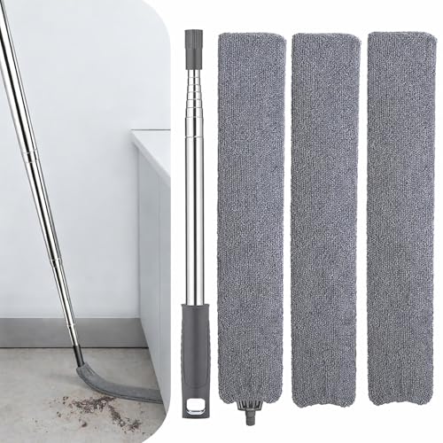 Retractable Gap Dust Cleaner with Extension Pole, Cleaning Tools with 3 Microfiber Dusting Cloths, Extendable Long Handle Duster for Cleaning Under Refrigerator Furniture Appliance | Cleaning Tools with 3 Microfiber Dusting Cloths | Long Handle Duster 30-