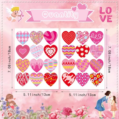 336 PCS Heart Stickers for Kids, Valentine Day Love Stickers - style: Valentine Stickers