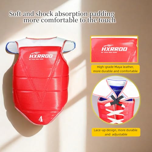 Upgraded Taekwondo Sparring Gear Set, Training Equipment, Light Weighted and Soft, for Taekwondo Karate Trainer Youth Adult - color: red, size: 2#