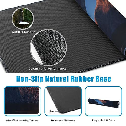 Fantasy Landscape Large Gaming Mouse Pad,Waterproof Desk Mat for Desktop,Non-Slip Rubber Base Mousepad with Stitched Edges for Laptop Office and Home 35.4X15.7 Inch - color: Fantasy Landscape