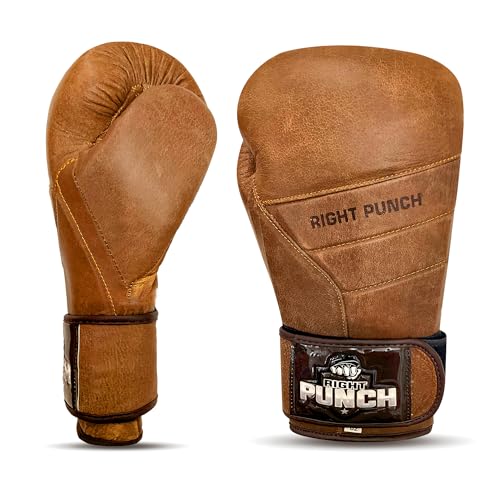 Durable Cowhide Leather Boxing Gloves for Men & Women | Ideal for Punching Bag, Sparring, MMA, Muay Thai, Kickboxing & Martial Arts - size: 16 oz