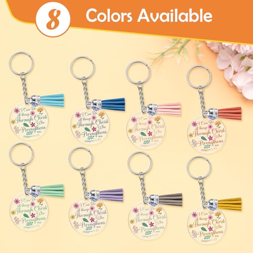 Xiahuyu Christian Gifts for Women Unique 8 Pcs Bible Verse Keychains Inspirational Religious Gifts for Women for Birthday Graduation Mothers Day Thanksgiving Easter Christmas Spiritual Gift for Her