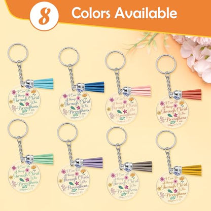 Xiahuyu Christian Gifts for Women Unique 8 Pcs Bible Verse Keychains Inspirational Religious Gifts for Women for Birthday Graduation Mothers Day Thanksgiving Easter Christmas Spiritual Gift for Her
