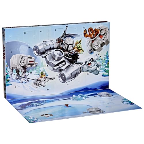 STAR WARS Advent Calendar, 24 Pieces Including Micro Figures & Vehicles, Countdown Calendar, Surprise Toys for Boys & Girls Ages 4+ (Amazon Exclusive)