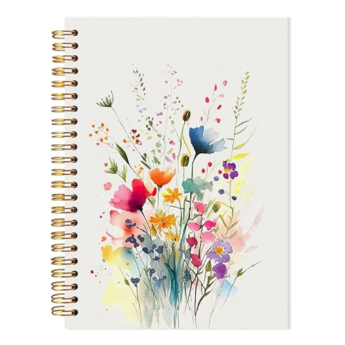 Watercolor Floral Spiral Notebook, Rustic Colorful Flower Journal, Cottagecore Wildflower Botanical Notebook, Aesthetic Boho Pastel Floral Plant Journal, 5.5x8.3 - color: Floral Christian 6