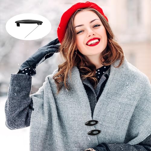 Black Scarf Safety Pins, Plastic Cover Pins Oval Safety Pin For Safety Locking Clothes Brooch Pins Scarf Clips Set of 30 Hanycon