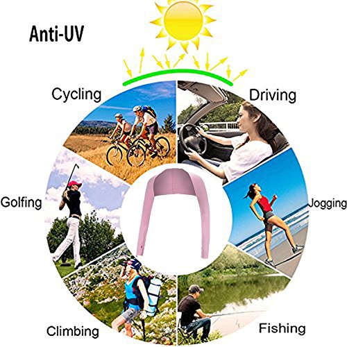 Women Cooling Shawl Arm Sleeve with Finger Hole, Comfortable & Breathable, Anti-UV, Ladies Sun Protection Cooler Shrug - color: Pink