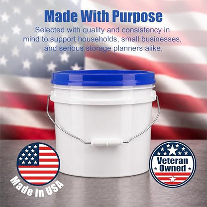 ePackageSupply 3.5 Gallon Bucket, Food-Grade w/Lid, BPA-Free, Blue, 1 Pack | Airtight Gamma Seal Screw-On Lid, Heavy-Duty 90 Mil HDPE Plastic, Food Safe and Durable Container, Bulk Storage, Made in USA - color: Blue, size: 1 Pack