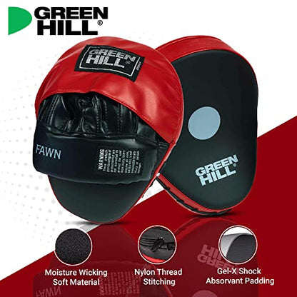 Green Hill Focus Mitts Boxing Pads - color: Red/Black