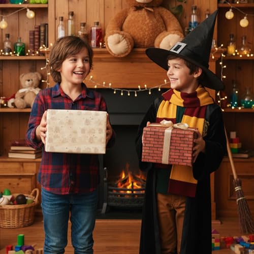 Keluna Magic Theme Wrapping Paper - 12 Sheets Wizard Castle Wrapping Paper for Birthday Baby Shower - color: Magic Theme