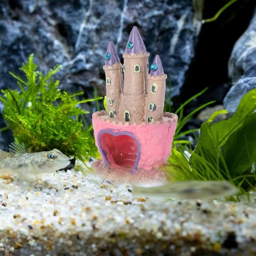 Aquarium Decoration Castle Fish Tank Ornament Fish Hidden Cave Landscaping Castle Model for Fresh and Saltwater Tanks 4.52 X 2.95 X 2.36 in
