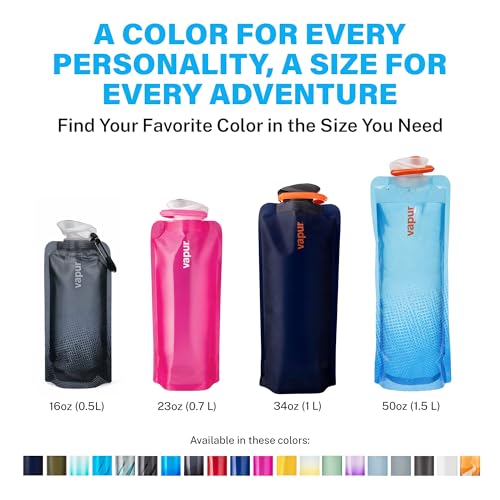 Vapur Collapsible Water Bottle with Carabiner - 23oz (0.7L) - Magenta - color: Magenta