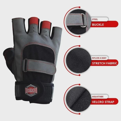 Karate Taekwondo Martial Arts Sparring Gloves, Half Finger, for Kickboxing and Punch Bag Training MMA - size: X-Large