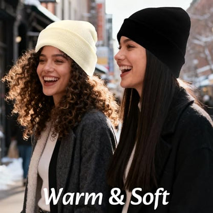 PFFY Satin Lined Beanie for Women Winter Hats Warm Reduce Frizz - color: Grey