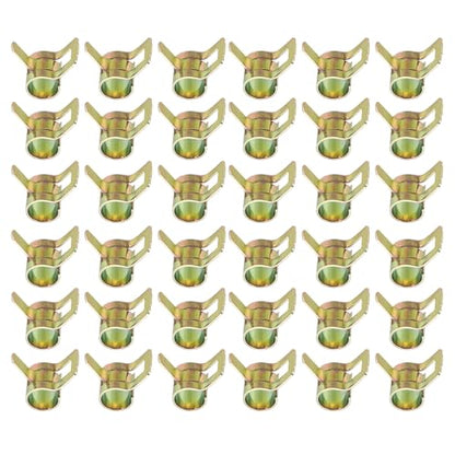 PATIKIL Spring Band Hose Pipe Clamps for 6-6.8 mm OD Hose, 50 Pack Silicone Vacuum Constant Tension Band Clips for Fuel Line Silicone Air Hose Tube Water Pipe, Gold - size: 6-6.8 mm