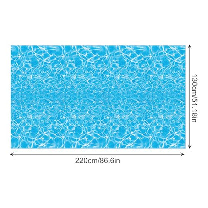 1Pc Blue Water Ripple Party Plastic Tablecloth 54 x 87 Inch Long Table Cover, Summer Ocean Sea Party Tablecover for Water Wave Theme Kids Baby Shower Birthday Dinner Picnic Kitchen Event - color: Blue Water Ripple