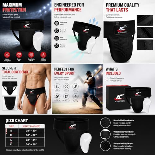 Groin Guard with Gel Cup, Boxing Jockstrap, Kickboxing Groin Guard - size: M-WAIST SIZE 26-32