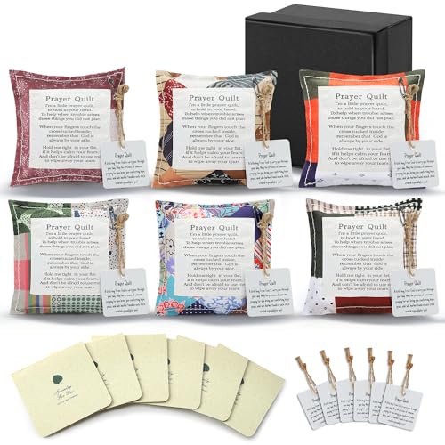 Pocket Prayer Quilt with Cross & Card, Handmade Gift for Encouragement