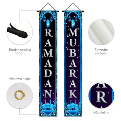 Nuxovilar Ramadan Porch Sign Entrance Banner Set 12x71in Polyester - color: hd13424