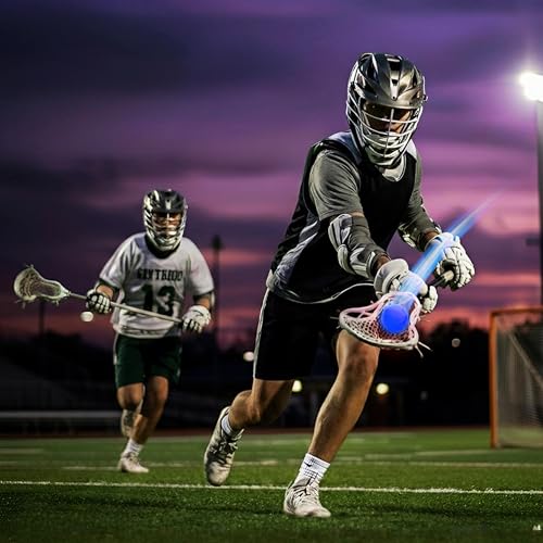 Glow in the Dark Lacrosse Ball | Official Size & Weight | 2 Pack | Night Practice & Training - color: Sky Blue