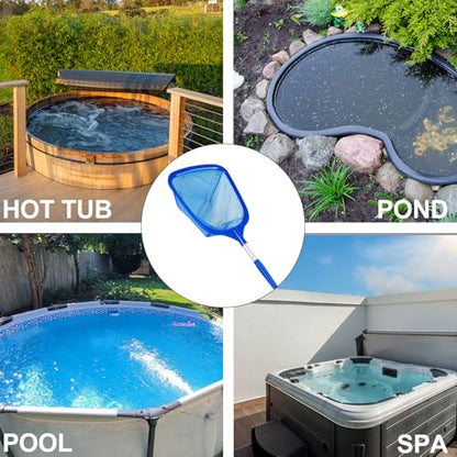 Hot Tub Skimmer Net with Ultra Fine Mesh, Handheld Spa Pool Net for Fine Debris & Leaves, Lightweight Safe-Edge Cleaner for Hot Tubs, Small Pools & Spas - size: 2