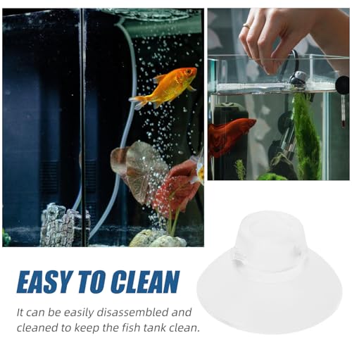 Garneck 50pcs Cup Feeder Holder for Fish Tank Aquarium Accessories Easy Installation for Secure Feeding Aquatic Environments - size: 2.60X2.60X1.50CM