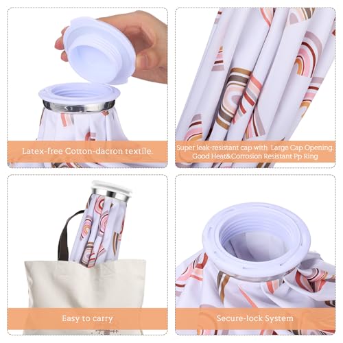 Nuanchu 3 Pieces Ice Bags for Injuries Reusable Ice Pack Hot Cold Water Bag 6, 9, 10 Inches Hot Cold Therapy and Pain Relief Pain Screw Top for Sports Knee Head Leg (Boho Rainbow) - style: Boho Rainbow