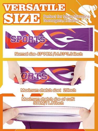 Tisancy 10 Pairs Sun Protection UV Arm Sleeves Cooling Anti Slip Compression Sleeves Sports Polyester Cycling Covers - size: Large, style: Vibrant Style