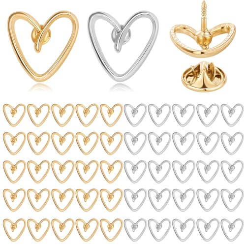 Liliaafar Heart Shaped Pins for Mom Women Gifts - color: Gold, Silver
