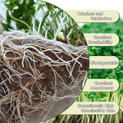 1 Roll 10" x 240" Microgreen Growing Trays Mat, Jute Fiber Grow Mats, Natural Fiber Grow Kit for Germination Tray, Perfect for Sprout Wheatgrass, Bean Sprouts, Hydroponic Seed Growing - size: 10" X 240"