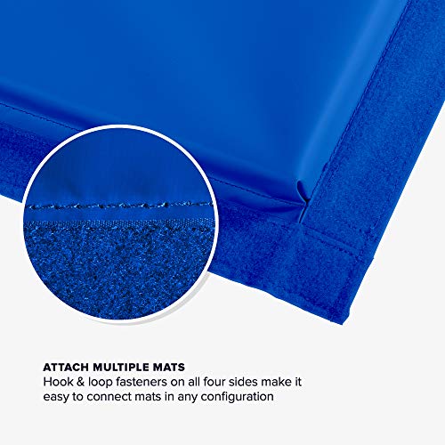 We Sell Mats Gymnastics Mat, Folding Tumbling Mat, Portable with Hook & Loop Fasteners - color: Blue, size: 4 ft x 6 ft x 2 in