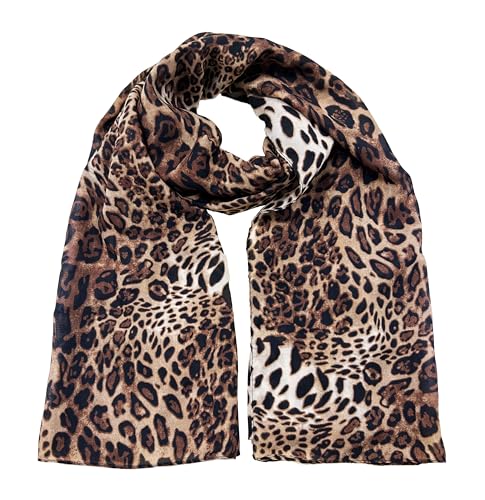 Mealah Womens-Leopard Print Shawl Scarf - Lightweight Wrap Scarves Shawl Cheetah Sunscreen Scarve for Spring Summer Travel - color: Leopard Print