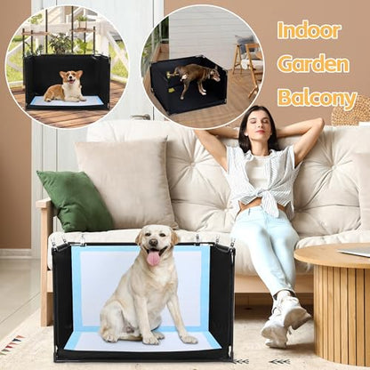 HOMBYS Dog Pee Pad Holder with High Walls, No-Spill Indoor Potty for Large Dogs, Foldable Puppy Litter Box, Patent Pending (25.2" Lx21.3 Wx15.7 H) - size: 25.2"Lx21.3"Wx15.7"H