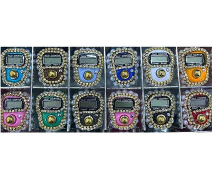Prien 이슬람 선물 세트, 보온 가죽 꾸란, 진주 기도 비즈, 디지털 Zikr Tasbih, 미니 꾸란, 휴대용 기도 바구니, 여성용 무슬림 선물 - color: 네이비 블루