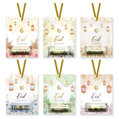 24 Pcs Eid Mubarak Money Holder Cards for Cash Gift, Eid Greeting Cards Money Holder Decoration Ornaments with Cover for Muslim Party Supplies