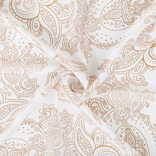 27" Head Scarf Like Satin Silk for Women,Hair Scarves Bandana,Headband Silk Feeling for Hair Wrap - color: White Gold