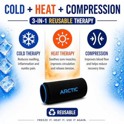 2 Pack | Premium Elbow Ice Pack Wrap & Knee Ice Pack Wrap - Reusable Gel Ice Sleeves, Leg Ice Compress, Arm Ice Sleeve, Elbow Ice Compression Wrap - Cold and Heat Therapy for Injuries - size: X-Large (2 Pack)