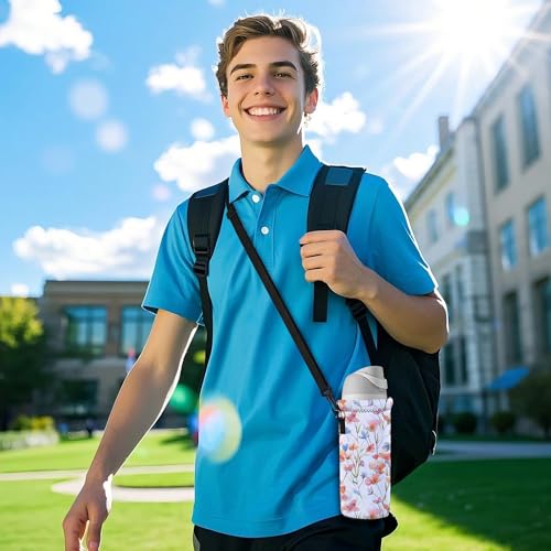 Neoprene Water Bottle Carrier Bag with Adjustable Shoulder Strap,Insulated Water Bottle Cover for Stainless Steel/Glass/Plastic Bottles - color: BC-52, size: 500ml