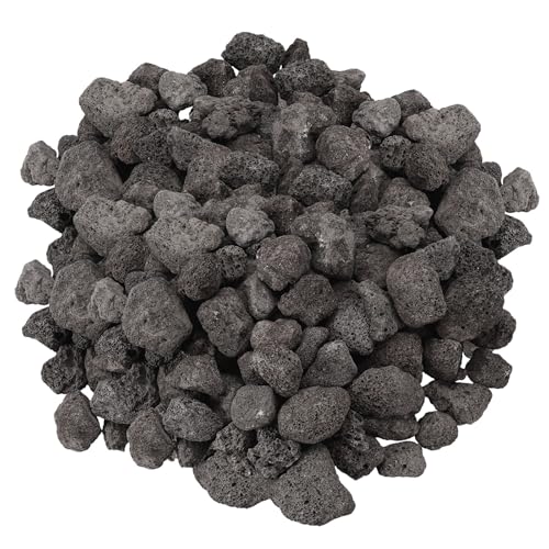 10LB Black Lava,Lava Rock Granules | Stones for Indoor Gas Fireplaces, Fire Pits,Fire Pit Tables,Gas Fireplace Rocks,Outdoor Grills and Landscaping(1.2"-2") - color: Black Lava Rock, size: 1.2"-2" 10LB