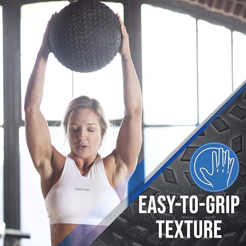 Fitness First Slam Ball, Easy-to-Grip, Sand-Filled Medicine Ball for Exercise and Workout, Ideal for Weight Training, Cross-Training, Cardio, and Plyometric Workout, Available in Different Weights - size: 15 lb