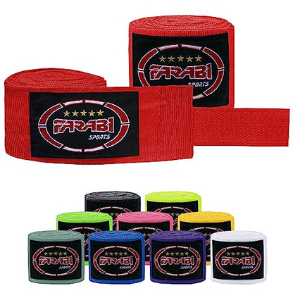FARABI Kids Boxing Hand Wraps 100 Inches Long Junior Hand Wraps Boxing Hand Wraps Muay Thai Hand Wraps MMA Boxing Hand Wraps Men Boxing Hand Wraps Kids Boxing Hand Wraps Inner Gloves - color: Red