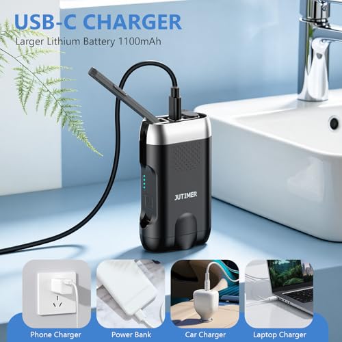 Electric Portable Bidet for Travel, JUTIMER 260ml+380ml Handheld Peri Bottle for Postpartum Care & Travel, USB Rechargeable Bidet Sprayer for Post-Surgery, Hemorrhoid Relief, Camping, Dual Spray Modes