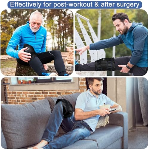 REVIX XL Ice Pack for Knee Replacement Recovery, Ice Wrap with Cold Compression for Discomfort and Fatigue, Gel Cold Pack Wrap Around Entire Knee, Promoting Flexibility and Mobility (Pack of 2) - size: XL (Pack of 2), style: Black-XL